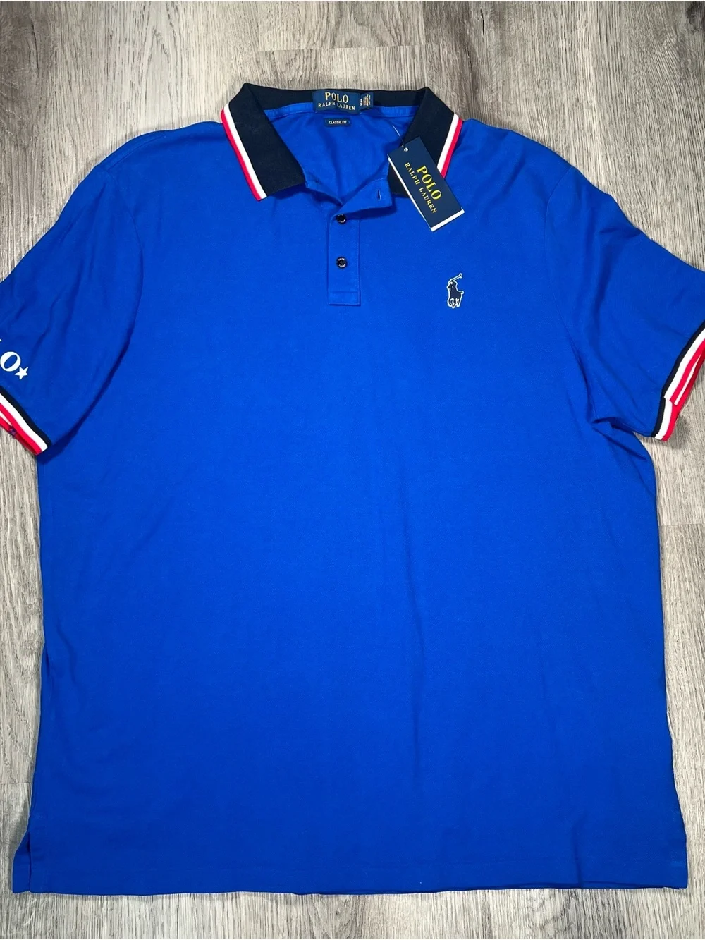 New Polo Ralph Lauren Shirt Mens XL Blue Red White Golf Casual Pony Logo USA